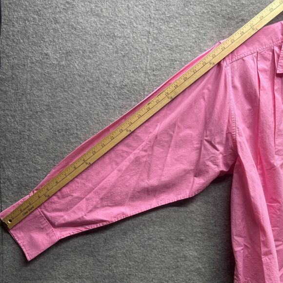 NWT Etica Womens Sz M Oceane Pleated Button Front Shirt Hot Pink Oversized - Picture 10 of 13